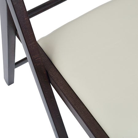 Scaun pliabil lemn Basic, wenge-crem, sezut piele ecologica, 79 x 42 cm