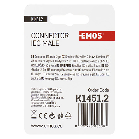 Set 2 conectori antena IEC Emos, tip M, surub, in unghi