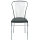 Scaun bucatarie tapitat negru IP21901 Depozitul de scaune Arco, tapiterie piele ecologica, cadru metal argintiu, max. 110 kg, 46 x 48 x 93 cm