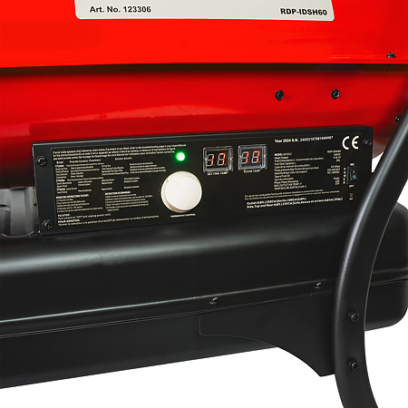 Tun de caldura Raider RDP-IDSH60, diesel, putere 50 kW, debit 1400 mch, rezervor 50 l