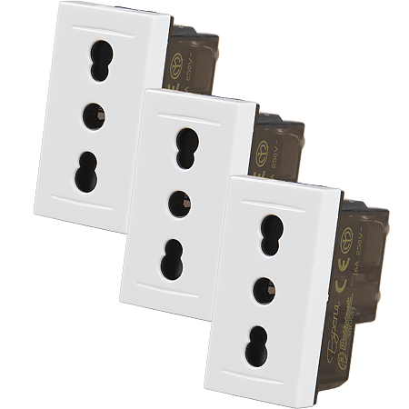 Priza simpla Esperia 2P+T, alba, 16A Priza simpla Esperia 2P+T, alba, 16A