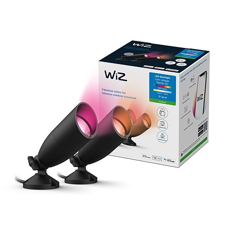 Spoturi LED WiZ exterior, IP65, 4 W, 2 bucati