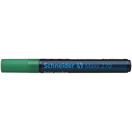 Marker permanent Schneider, varf rotund, 3 mm, cu vopsea verde 270 Marker permanent Schneider, varf rotund, 3 mm, cu vopsea verde 270