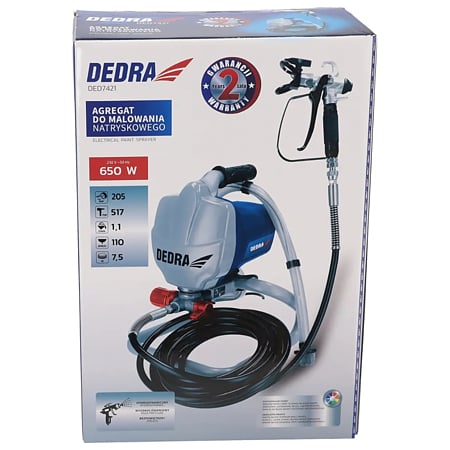 Aparat de vopsit fara aer, Dedra DED7421, 650 W, 1.1 l/min, 7 kg