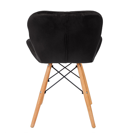 Scaun bucatarie / living Eliza, tapitat, catifea, negru, cadru de lemn, max. 110 Kg., 73 x 47 cm