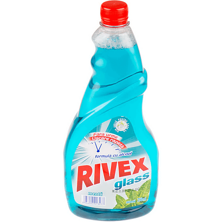 Rezerva solutie pentru geamuri, Rivex, menta, 750 ml