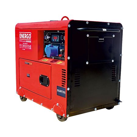 Generator portabil carcasat pe roti Energo Primax GN5000dE, diesel, 5 KW, rezervor 15 l