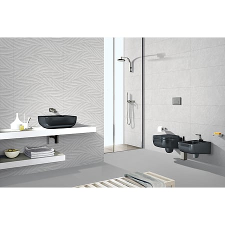 Faianta decorativa Preston, finisaj mat, grej, textura in relief cu aspect piatra, 30 x 90 cm