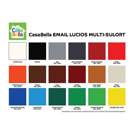Vopsea alchidica/email Casabella Policolor, pentru lemn/metal, interior/exterior, brun RAL 8016, 2.5 l