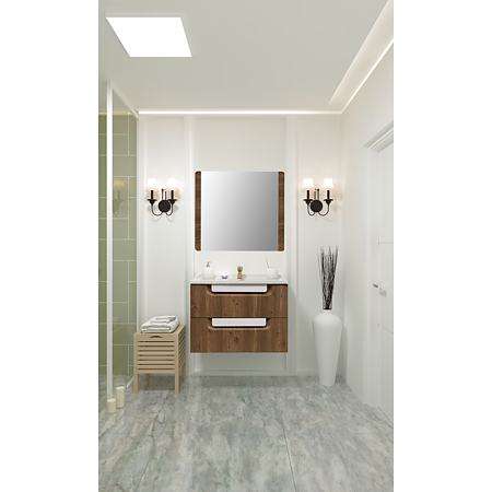 Oglinda baie Sanitop Monaco Cherrywood, rama maro, 60 x 16 x 67.7 cm