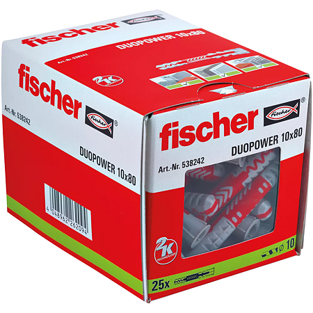 Diblu Fischer Duopower, nylon, 10 x 80 mm, 25 bucati