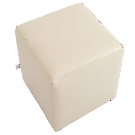 Taburet Cube, tapiterie piele ecologica, crem IP21834, 45x37x37 cm