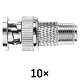 Set adaptoare cablu coaxial Emos, mufe F-BNC, 10 bucati Set adaptoare cablu coaxial Emos, mufe F-BNC, 10 bucati