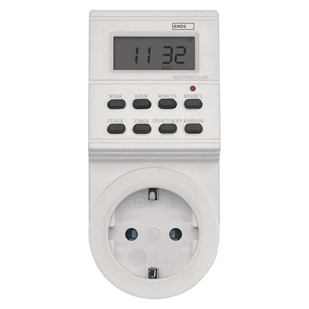Priza digitala programabila Emos P5521 TS-ED1, 16A, maxim 3680 W, IP20, 130 x 57 x 87 mm