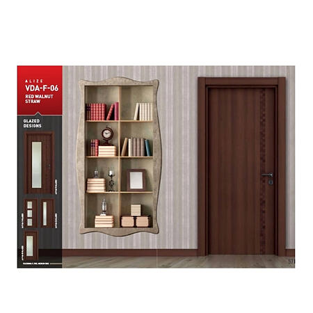 Usa interior plina, Variodor Red Walnut Straw, stanga, rosu-nuc, 198 x 70 cm