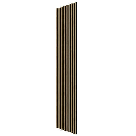 Panou decorativ Linea Acustic PROline, 12 lamele, MDF, maro/negru, interior, 240 x 60.5 x 2 cm