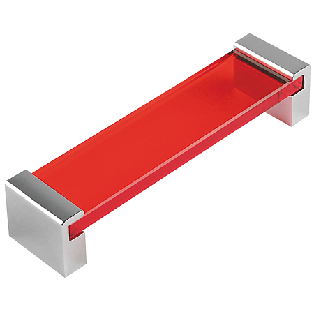 Maner 8171 transparent rosu, 160 mm, cu terminatii crom