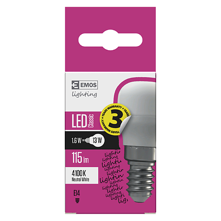 Bec LED pentru frigider Emos, E14, 1,6W, 115 lm, lumina neutra