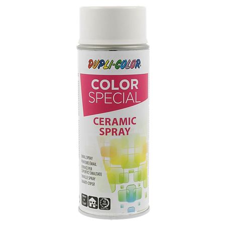 Vopsea spray ceramica Dupli-Color, alb, lucios, interior/exterior, 400 ml