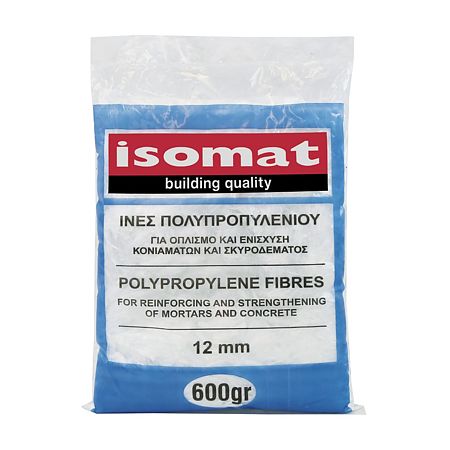 Fibre sintetice de polipropilena Isomat, pentru beton si mortar armat, alb, 0.6 kg