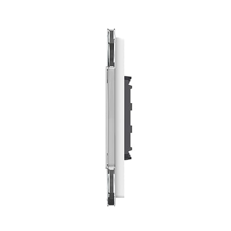 Rama intrerupator dublu + priza simpla Livolo VL-P702/E-4W, sticla securizata, alb
