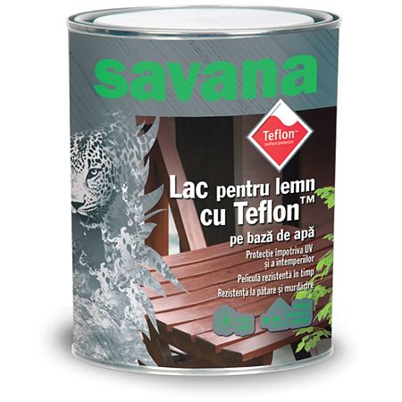 Lac pentru lemn Savana, incolor, pe baza de apa, interior / exterior, 2.5 L
