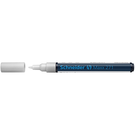 Marker permanent  Schneider, varf rotund, 2 mm, cu vopsea alba