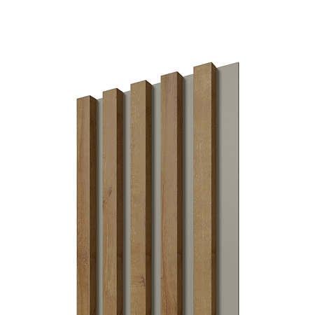 Panou decorativ Linea Select, 5 lamele, MDF, stejar / casmir, interior, 265 x 24.5 x 1.9 cm