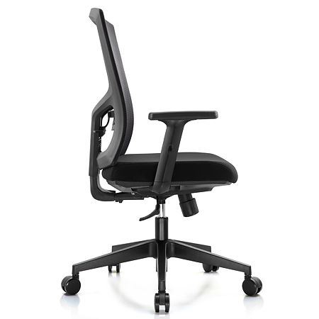 Scaun birou ergonomic negru Depozitul de scaune Tokyo, tapiterie mesh-textil, rotativ, reglabil pe inaltime, 67 x 59 x 98 - 108 cm