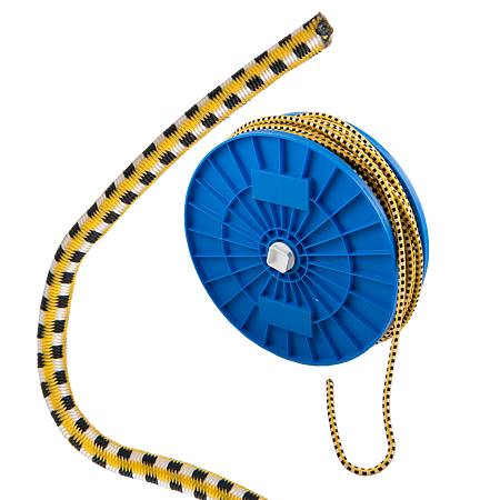 Franghie elastica din fibra de cauciuc, galben negru, 8 mm