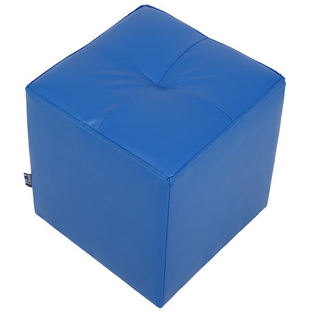 Taburet Cool tapiterie imitatie de piele, albastru IP21898, 36 x 36 x 38 cm
