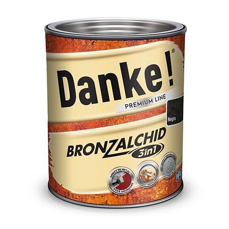 Email pentru metal Danke Bronzalchid 3in1, interior/exterior, pe baza de solvent, negru, lucios, 2.5 l