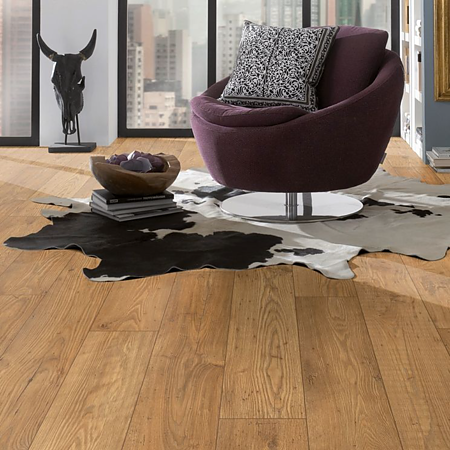 Parchet laminat 10 mm Kronospan Vintage Classic 5537, nuanta medie, tawny chestnut, clasa de trafic 32, click 2go, 1285 x 192 mm