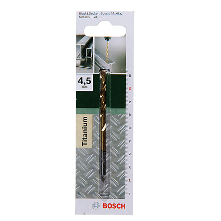 Burghiu Bosch HSS-TiN DIN 338, mandrina standard, pentru metal, 4,5 mm