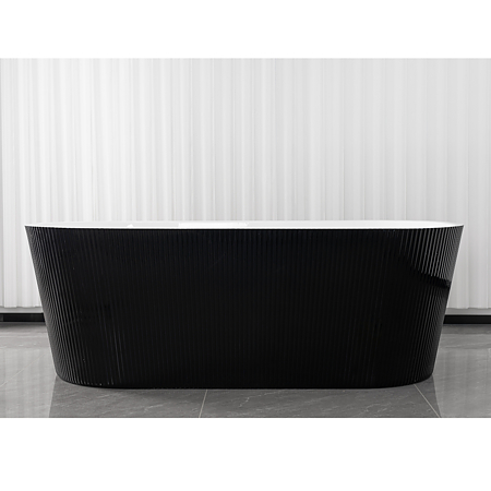 Cada baie freestanding Sanotechnik, ovala, negru, 170 x 75 x 58 cm