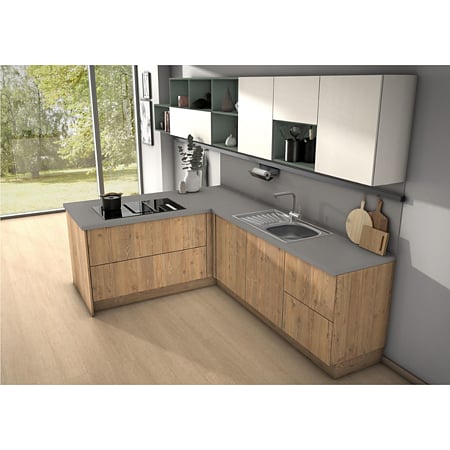 Blat bucatarie Egger F502 ST7, semi mat, Aluminiu periat fin,  4100 x 600 x 38 mm
