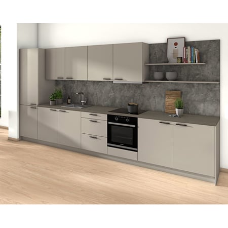 Placa antistropi Egger F121 ST87 / F052 ST75, Metal Rock antracit / Travertin Calais, 2 fete, 4100 x 640 x 8 mm