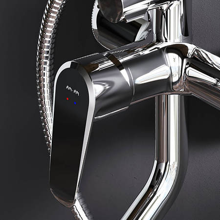 Coloana dus Play AM.PM, bara reglabila, cu baterie monocomanda, para de dus fixa, para de dus mobila, 3 functii, furtun 150 cm