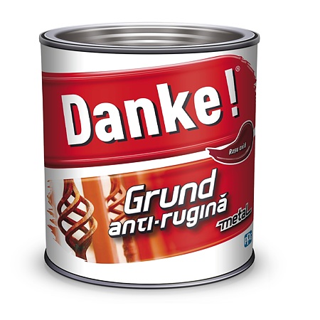 Grund metal  anti-rugina Danke, interior/exterior, rosu-oxid 2.5L