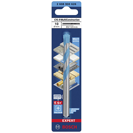 Burghiu Bosch Expert CYL-9 MultiConstruction, 10 x 80 x 120 mm