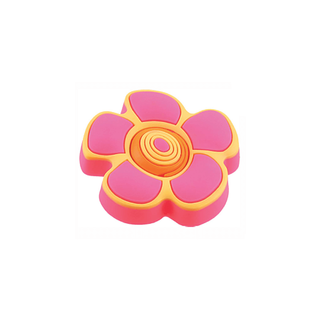 Buton 8831, model floare, roz,  silicon, 41 x 25 mm