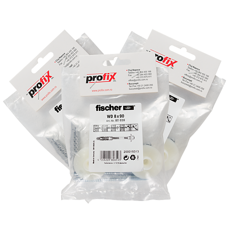 Set fixare sanitare, Fischer WD, 10 x 60 mm, 8 x 90 mm