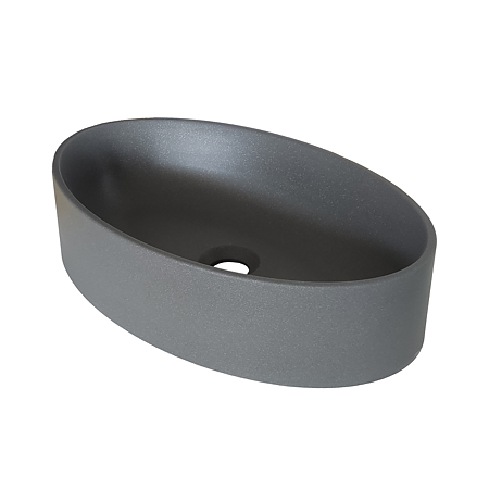 Lavoar oval SanDonna Arondi, compozit granit, gri, 50 x 32 x 12 cm