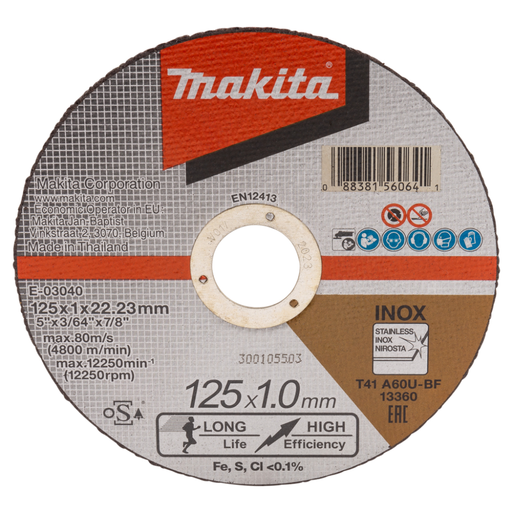 Disc debitare inox, Makita B-12239, 125 x 22 x 1 mm 125