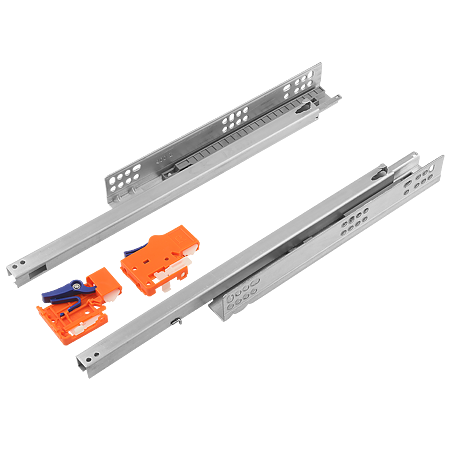 Glisiera ascunsa Teko, extractie partiala, amortizare, otel si plastic, zincat, max 35 kg, 300 mm