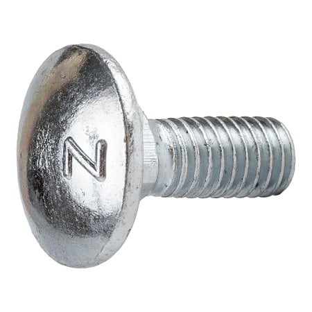Surub cu cap bombat si gat patrat, otel zincat alb, 12 x 80 mm, punga 10 bucati