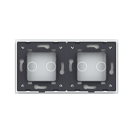 Panou intrerupator 2 x dublu Livolo VL-P701/01-4W, sticla securizata, alb 