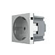 Modul priza simpla Schuko Livolo VL-FCTC16A, policarbonat, argintiu