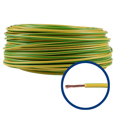 Cablu electric MYF (H05V-K) 4 mmp, izolatie PVC, galben-verde
