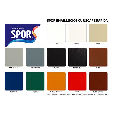 Email ultralucios Spor, pentru metal, interior/exterior, pe baza de rasini alchidice, maro roscat, 0.75 l Email ultralucios Spor, pentru metal, interior/exterior, pe baza de rasini alchidice, maro roscat, 0.75 l